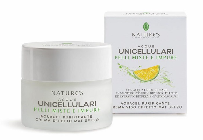 NATURE'S ACQUE UNICELLULARI AQUAGEL CREMA VISO EFFETTO MAT SPF20 50 ML - Farmacia-flash.it