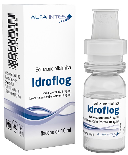 SOLUZIONE OFTALMICA IDROFLOG ACIDO IALURONATO 2 MG/ML E IDROCORTISONE SODIO FOSFATO 10 MCG/ML 10 ML - Farmacia-flash.it
