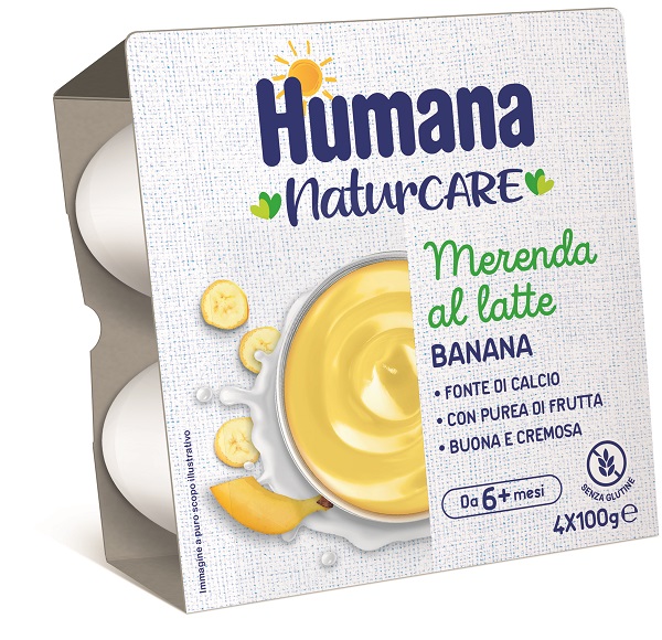 HUMANA MERENDA LATTE BANANA 4 PEZZI DA 100 G - Farmacia-flash.it