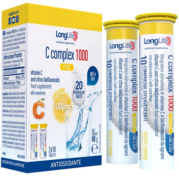 LONGLIFE C COMPLEX 1000 FIZZ 20 COMPRESSE EFFERVESCENTI - Farmacia-flash.it