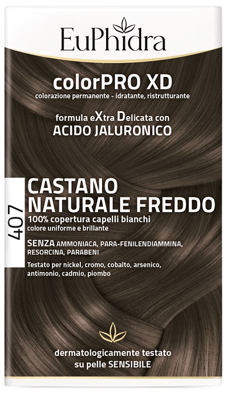 EUPHIDRA COLORPRO XD 407 CASTANO NATURALE F COLORE + ATTIVANTE + BALSAMO + CUFFIA + GUANTI - Farmacia-flash.it