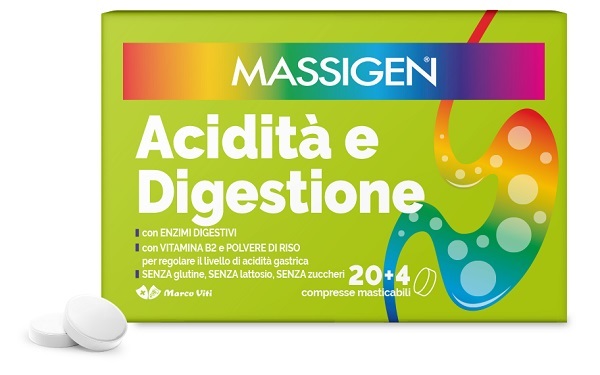 MASSIGEN ACIDITA' E DIGESTIONE 24 COMPRESSE MASTICABILI - Farmacia-flash.it
