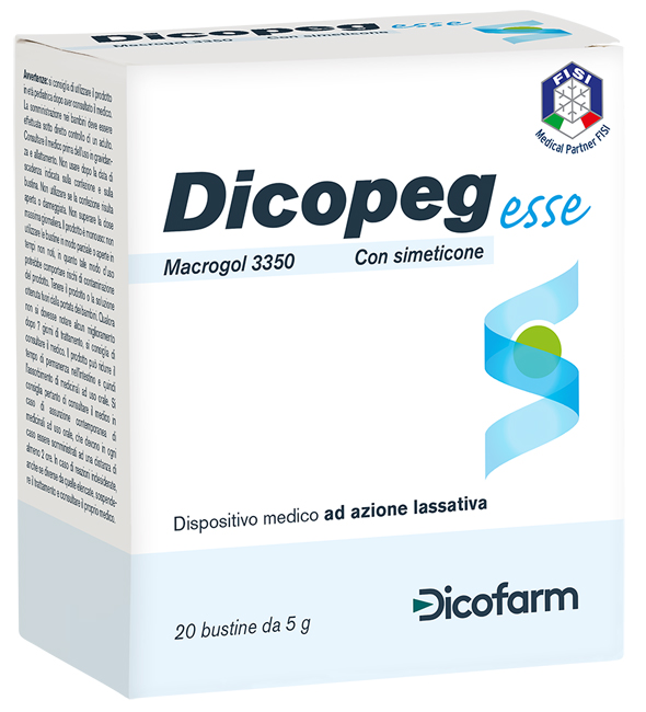 DICOPEG ESSE 20 BUSTE 5 G MACROGOL 3350 - Farmacia-flash.it