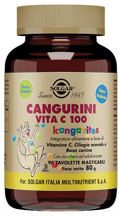 CANGURINI VITA C 100 90 TAVOLETTE MASTICABILI - Farmacia-flash.it