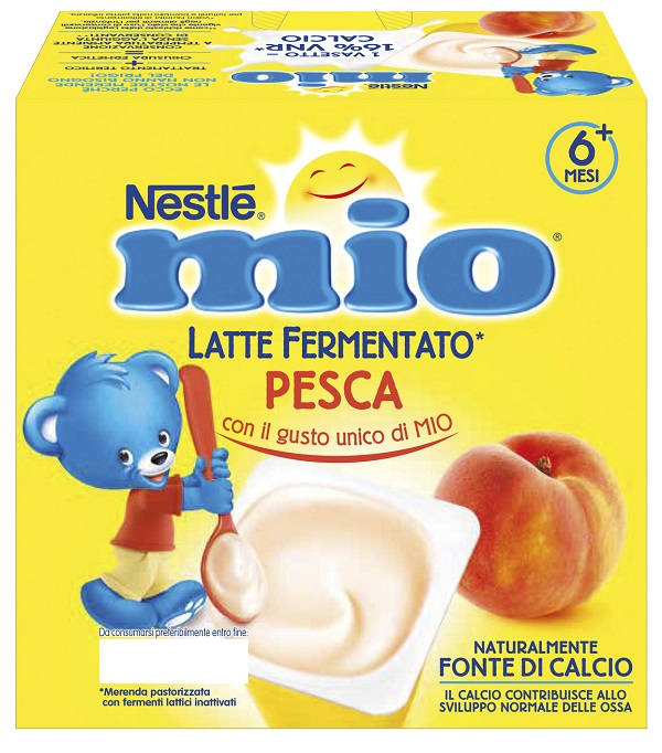 MIO MERENDA LATTE FERMENTATO PESCA 4X100 G - Farmacia-flash.it