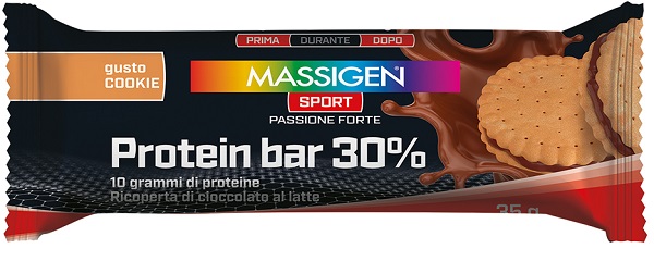 MASSIGEN SPORT PROTEIN BARRETTA 30% COOKIES 50 G - Farmacia-flash.it