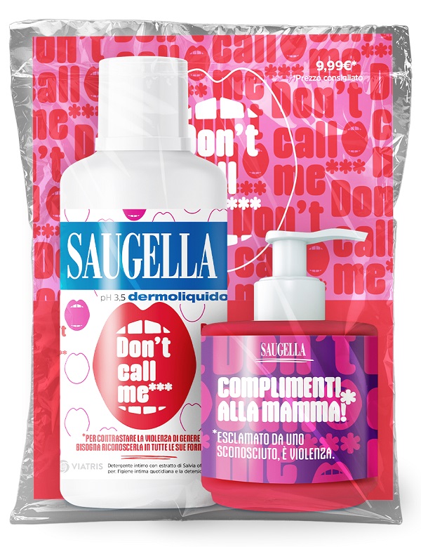 SAUGELLA BUNDLE DERMOLIQUIDO DON'T CALL ME 1 SAUGELLA DERMOLIQUIDO 500 ML CON ETICHETTA EDIZIONE LIMITATA + 1 MINISIZE SAMPLE CON PUMP 150 ML - Farmacia-flash.it