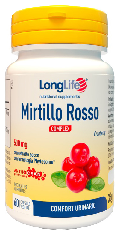 LONGLIFE MIRTILLO ROSSO COMPLEX 60 CAPSULE VEGETALI - Farmacia-flash.it
