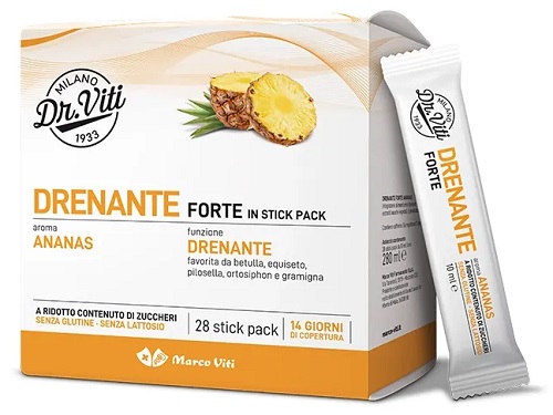 DR VITI DRENANTE FORTE ANANAS 28 STICK PACK SENZA ZUCCHERI - Farmacia-flash.it