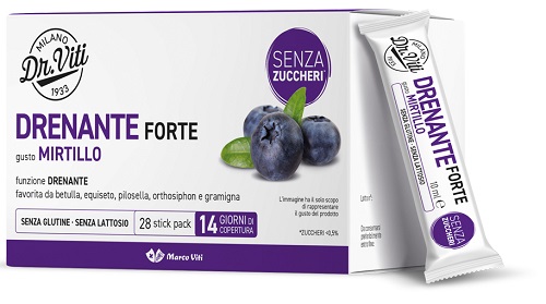 DR VITI DRENANTE FORTE MIRTILLO 28 STICK PACK SENZA ZUCCHERI - Farmacia-flash.it