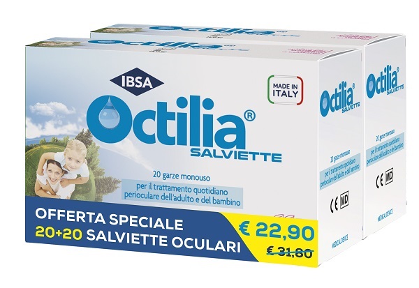 SALVIETTE PERIOCULARI OCTILIA BIPACK 20+20 GARZE MONOUSO - Farmacia-flash.it