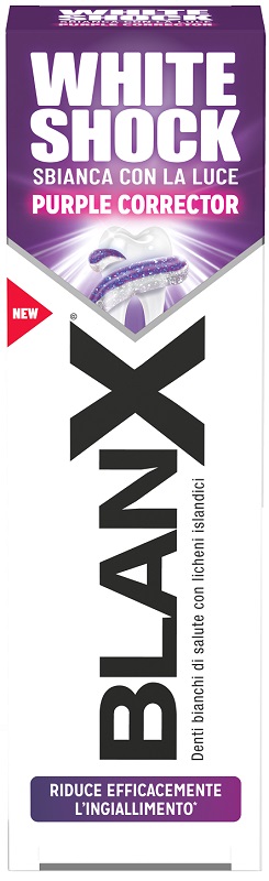 BLANX WHITE SHOCK PURPLE CORRECTOR DENTIFRICIO 75 ML - Farmacia-flash.it
