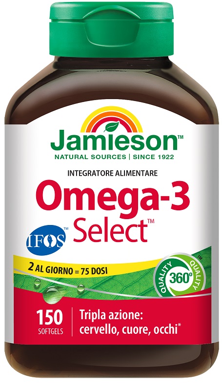 JAMIESON OMEGA 3 SELECT IFOS 150 SOFTGEL SENZA GLUTINE NATURALMENTE PRIVO DI LATTOSIO - Farmacia-flash.it