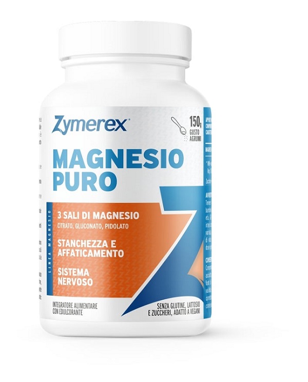 ZYMEREX MAGNESIO PURO 150 G GUSTO AGRUMI CON EDULCORANTE SENZA ZUCCHERI SENZA GLUTINE SENZA LATTOSIO - Farmacia-flash.it