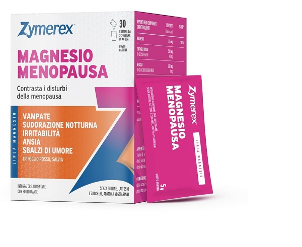 ZYMEREX MAGNESIO MENOPAUSA 30 BUSTINE DA 5 G GUSTO AGRUMI CON EDULCORANTE SENZA ZUCCHERI SENZA GLUTINE SENZA LATTOSIO - Farmacia-flash.it