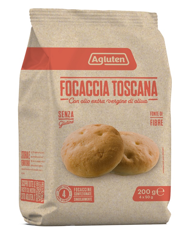 AGLUTEN FOCACCIA TOSCANA 4 PEZZI DA 50 G NATURALMENTE PRIVO DI LATTOSIO - Farmacia-flash.it