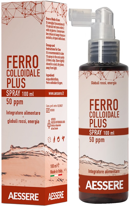 FERRO COLLOIDALE PLUS 50PPM SPRAY 100 ML - Farmacia-flash.it