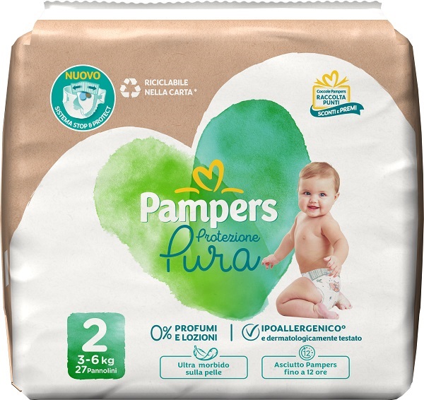 PAMPERS PROTEZIONE PURA MINI PANNOLINI 27 PEZZI - Farmacia-flash.it