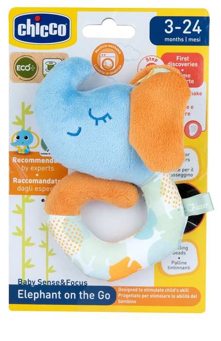 CHICCO GIOCO BABY SENSE&FOCUS TRILLINO SOFT ELEFANTE ECO+ - Farmacia-flash.it