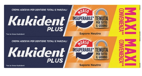KUKIDENT BIPACCO MORSO INSUPERABILE CREMA ADESIVA DENTIERE 57 G X 2 - Farmacia-flash.it