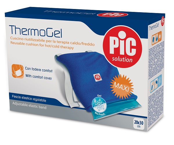 CUSCINO THERMOGEL RIUTILIZZABILE PER TERAPIA CALDO FREDDO CM 20X30 CON FODERA FASCIA ELASTICA ITC - Farmacia-flash.it