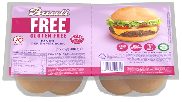 BAULI FREE PANINI HAMBURGER 4 PEZZI DA 75 G - Farmacia-flash.it