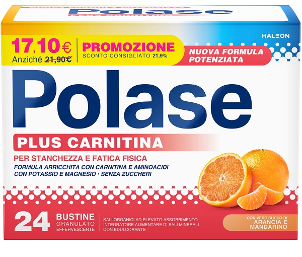 POLASE PLUS CARNITINA PROMO 24 BUSTINE GRANULATO EFFERVESCENTE DA 6,8 G - Farmacia-flash.it