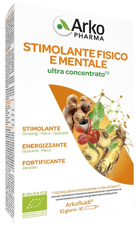 ARKOFLUIDI STIMOLANTE FISICO MENTALE ULTRACONCENTRATO 10 FIALE DA 15 ML - Farmacia-flash.it