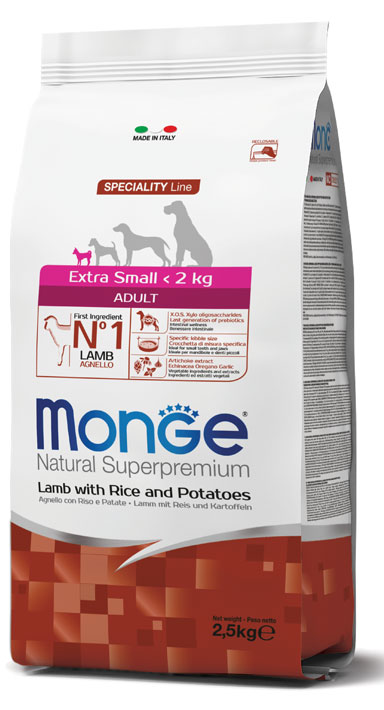 MONGE EXTRA SMALL ADULT AGNELLO RISO & PATATE 800 G - Farmacia-flash.it
