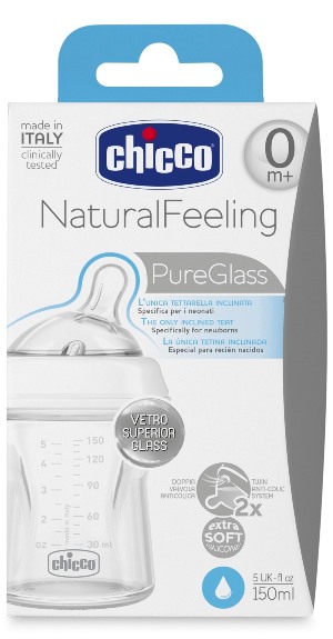 CHICCO BIBERON NATURALFEELING VETRO 0M+ 150 ML - Farmacia-flash.it