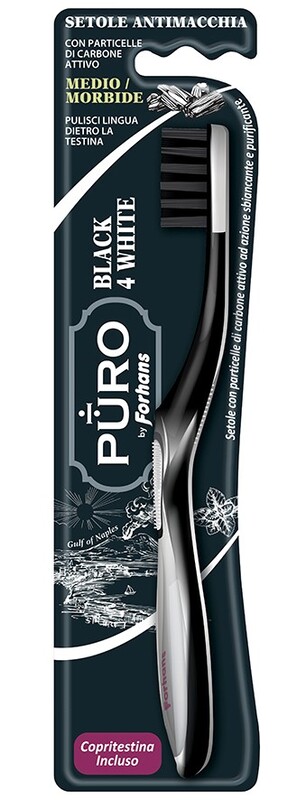 FORHANS SPAZZOLINO BLACK4WHITE SETOLE CARBONE - Farmacia-flash.it