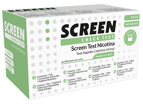 TEST RAPIDO CHE RILEVA LA PRESENZA DELLA COTININA/NICOTINA TRAMITE URINA SCREEN CHECK TEST NICOTINA - Farmacia-flash.it