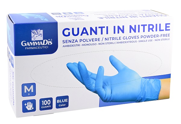 GUANTI NITRILE SENZA POLVERE MEDIUM 100 PEZZI - Farmacia-flash.it