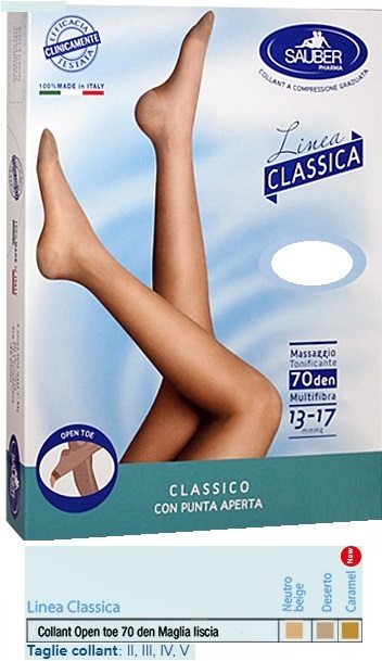SAUBER COLLANT OPEN TOE MAGLIA LISCIA 70 DEN COLORE NEUTRO BEIGE TAGLIA 2 LINEA CLASSICA - Farmacia-flash.it