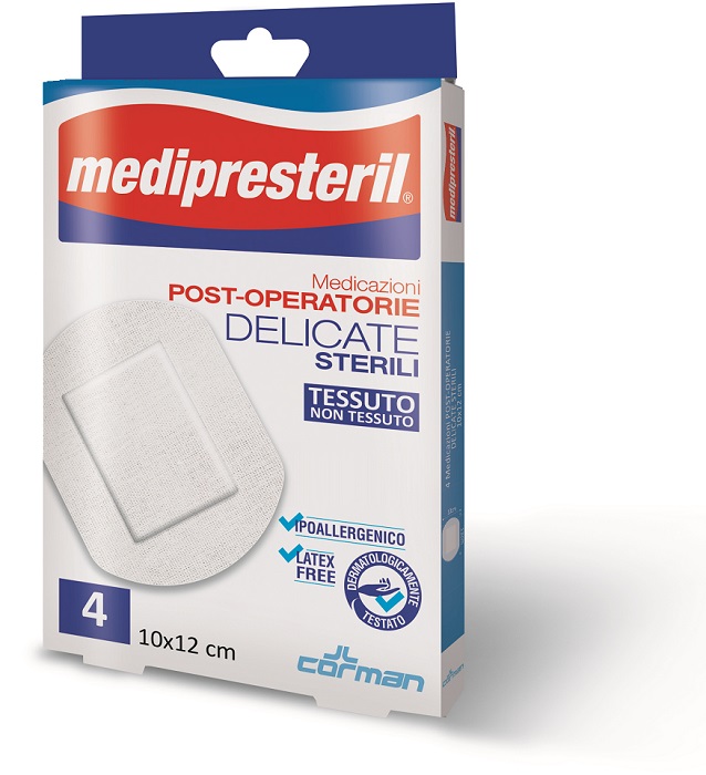 MEDIPRESTERIL MEDICAZIONI POST OPERATORIE DELICATE 10 X 12 4 PEZZI - Farmacia-flash.it