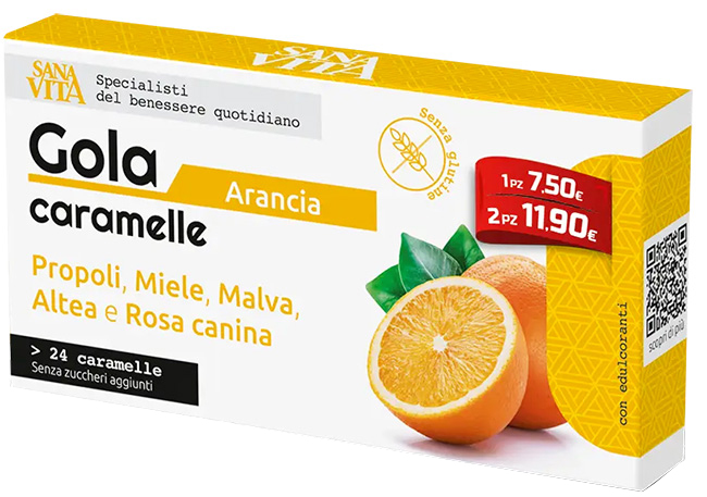 SANAVITA GOLA ARANCIA 24 COMPRESSE - Farmacia-flash.it