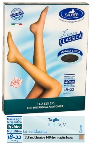SAUBER CLASSICO COLLANT 140 DENARI MAGLIA LISCIA CAMEL 4 - Farmacia-flash.it