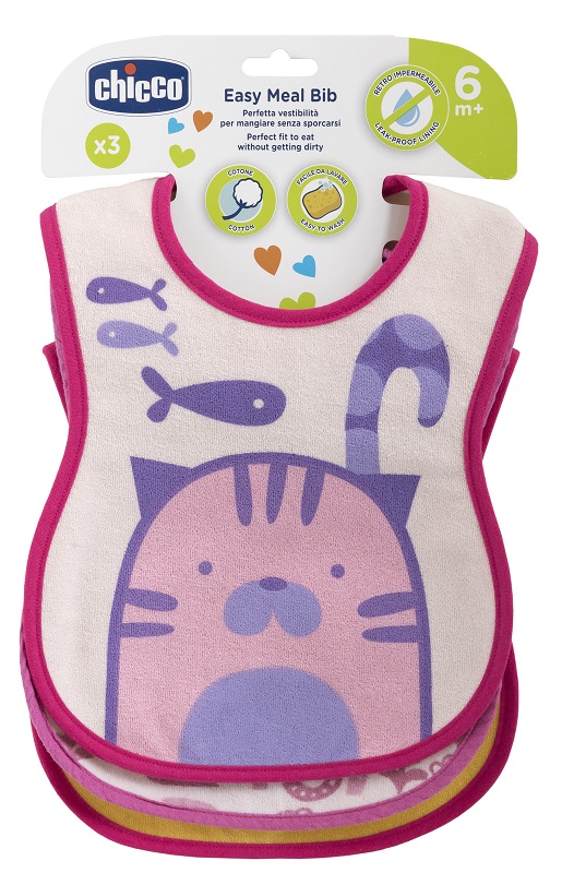 CHICCO BAVAGLINO PAPPA 6M 3 PEZZI GIRL - Farmacia-flash.it