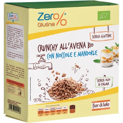 ZERO% GLUTINE CRUNCHY ALL'AVENA MANDORLE E NOCCIOLA SENZA GLUTINE 375 G - Farmacia-flash.it