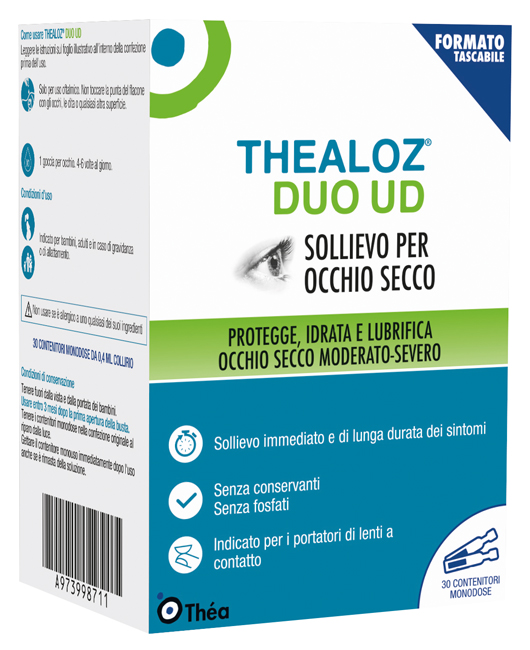 GOCCE OCULARI THEALOZ DUO UD 30 MONODOSI 0,4 ML - Farmacia-flash.it