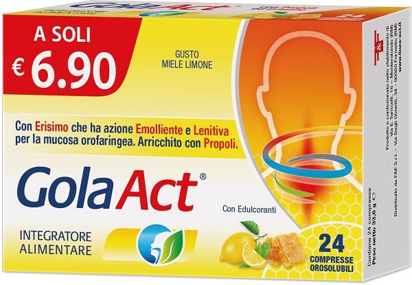 GOLA ACT MIELE LIMONE 24 COMPRESSE SOLUBILI 33,6 G - Farmacia-flash.it
