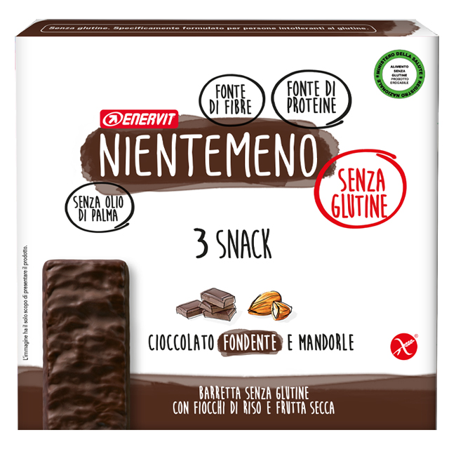 NIENTEMENO BAR FONDENTE MANDORLE 3 X 33 G - Farmacia-flash.it