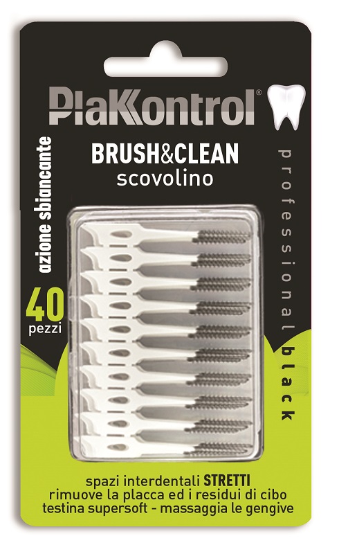 PLAKKONTROL BRUSH & CLEAN CARBON 40 PEZZI - Farmacia-flash.it