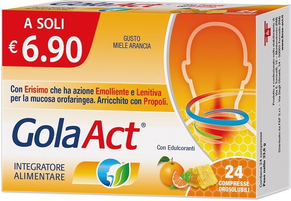 GOLA ACT MIELE ARANCIA 24 COMPRESSE SOLUBILI 33,6 G - Farmacia-flash.it