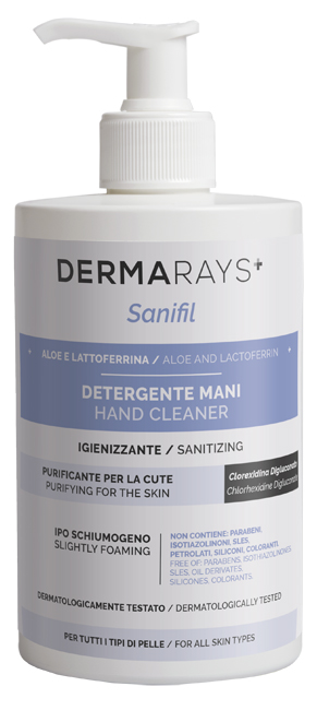 DERMARAYS SANIFIL DETERGENTE MANI IGIENIZZANTE ALOE E LATTOFERRINA 500 ML - Farmacia-flash.it