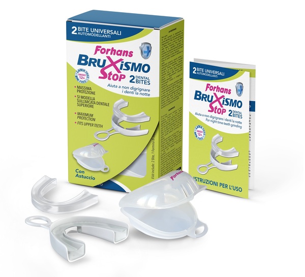 BITE UNIVERSALI AUTOMODELLANTI BRUXISMO STOP FORHANS 2 PEZZI - Farmacia-flash.it