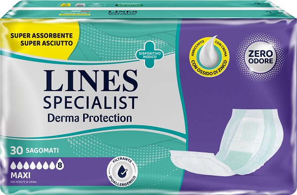 LINES SPECIALIST DERM PANNOLONE SAGOMATO MAXI 30 PEZZI - Farmacia-flash.it