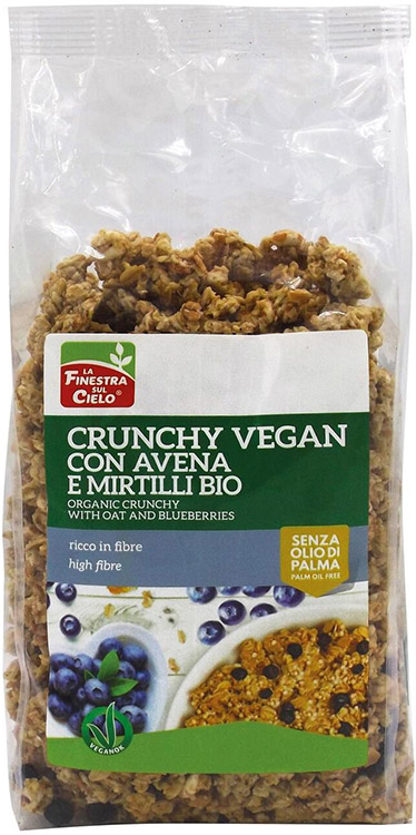 CRUNCHY CON AVENA E MIRTILLI VEGAN BIO 375 G - Farmacia-flash.it