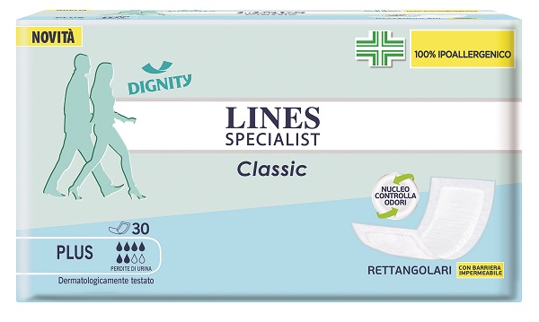 PANNOLONE LINES SPECIALIST CLASSIC RETTANGOLARE CON BARRIERA CONTROL 30 PEZZI - Farmacia-flash.it