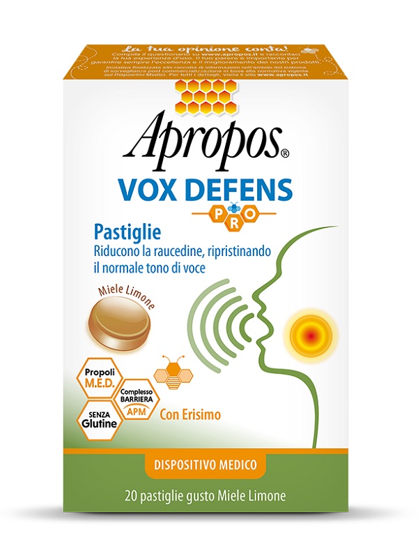 APROPOS VOX DEFENS PRO MIELE LIMONE 20 PASTIGLIE - Farmacia-flash.it